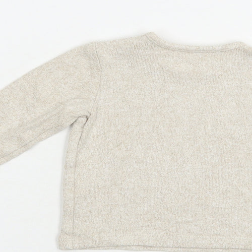 George Baby Beige  Viscose Pullover T-Shirt Size 0-3 Months Crew Neck Pullover - Bunny