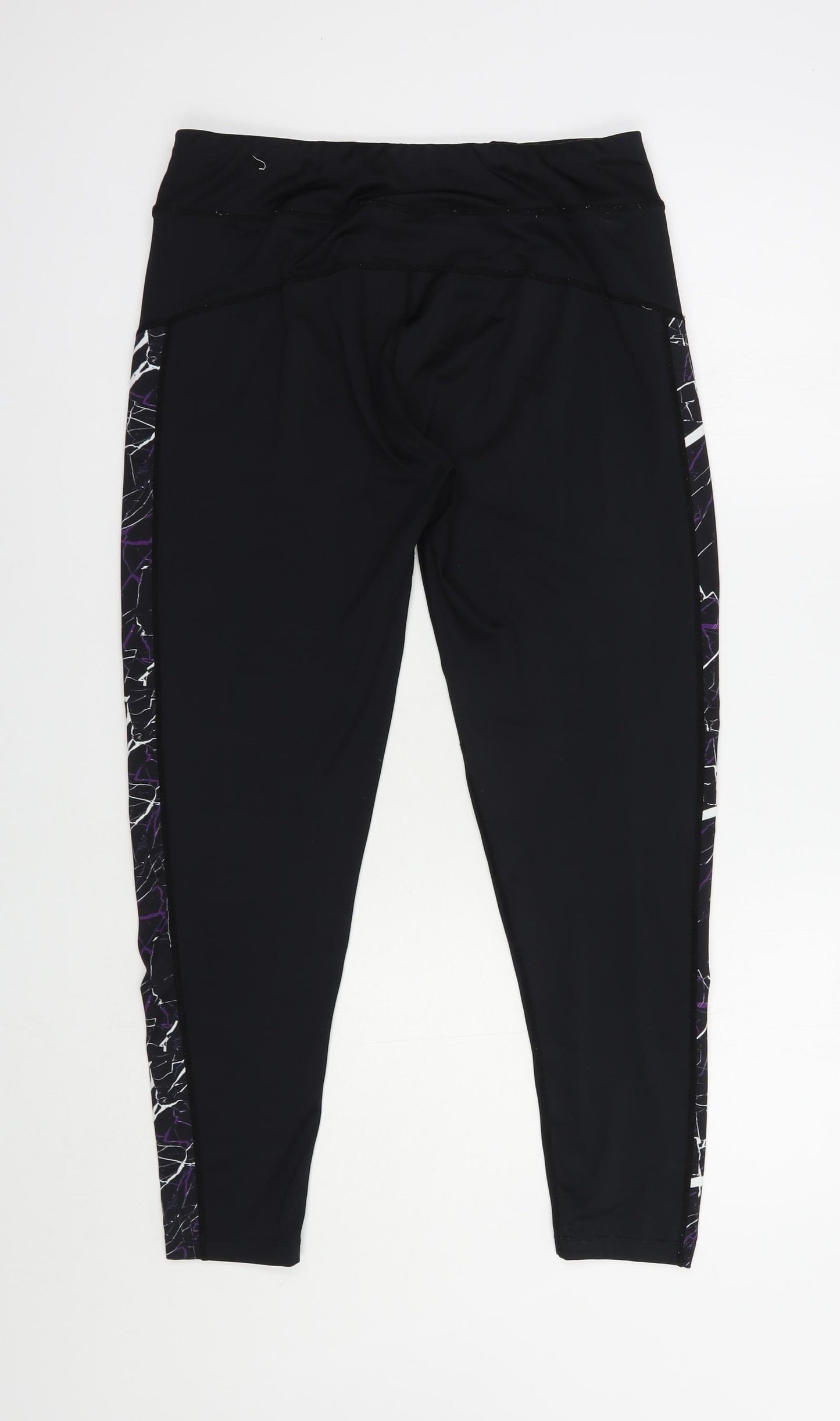 Millie & Gym Womens Black Geometric Polyester Compression Leggings Size L L28 in Regular
