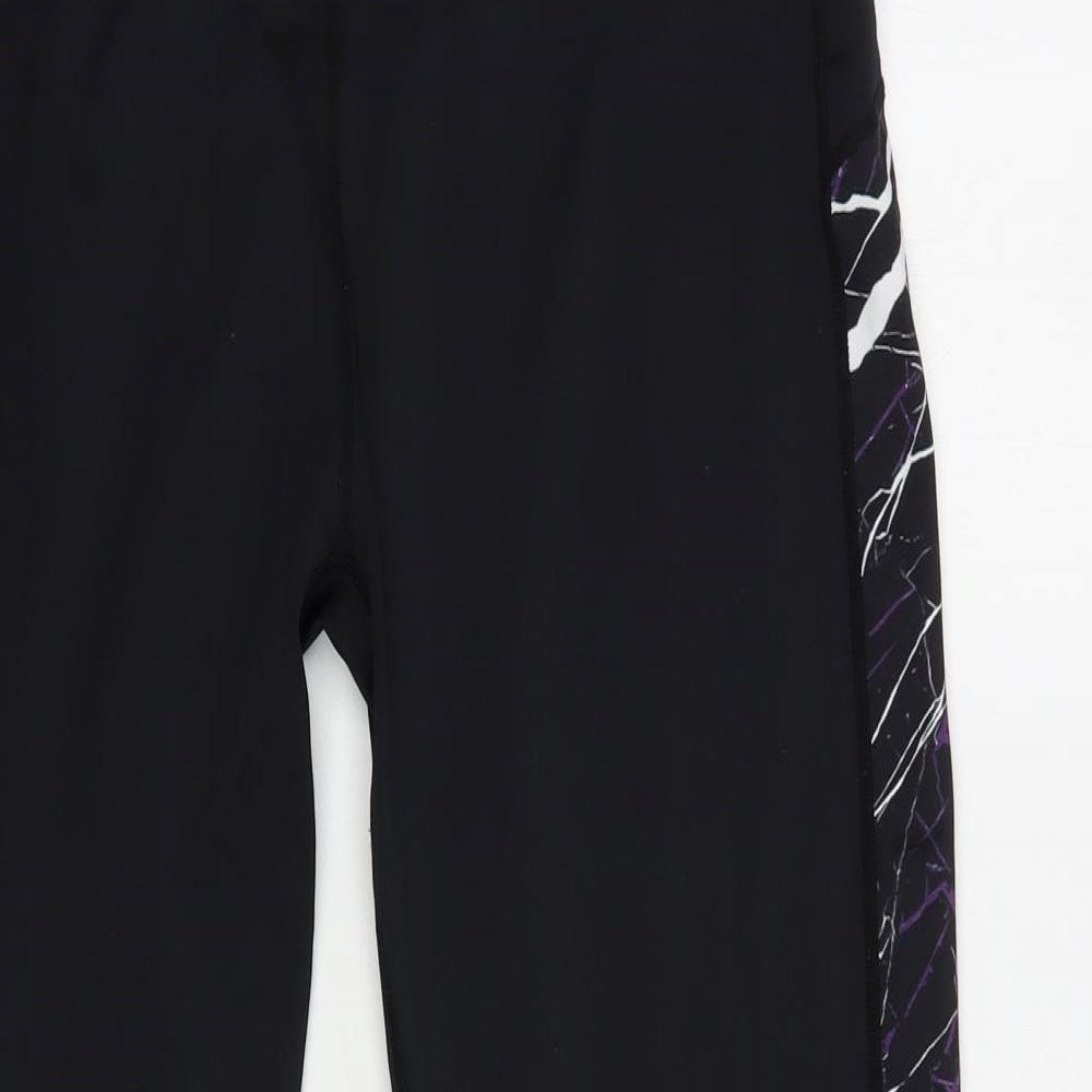 Millie & Gym Womens Black Geometric Polyester Compression Leggings Size L L28 in Regular