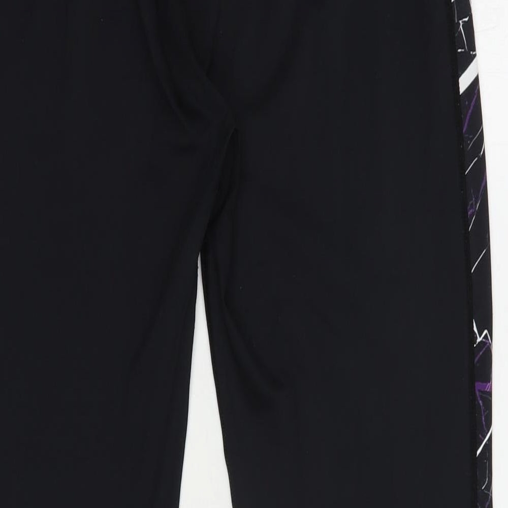 Millie & Gym Womens Black Geometric Polyester Compression Leggings Size L L28 in Regular