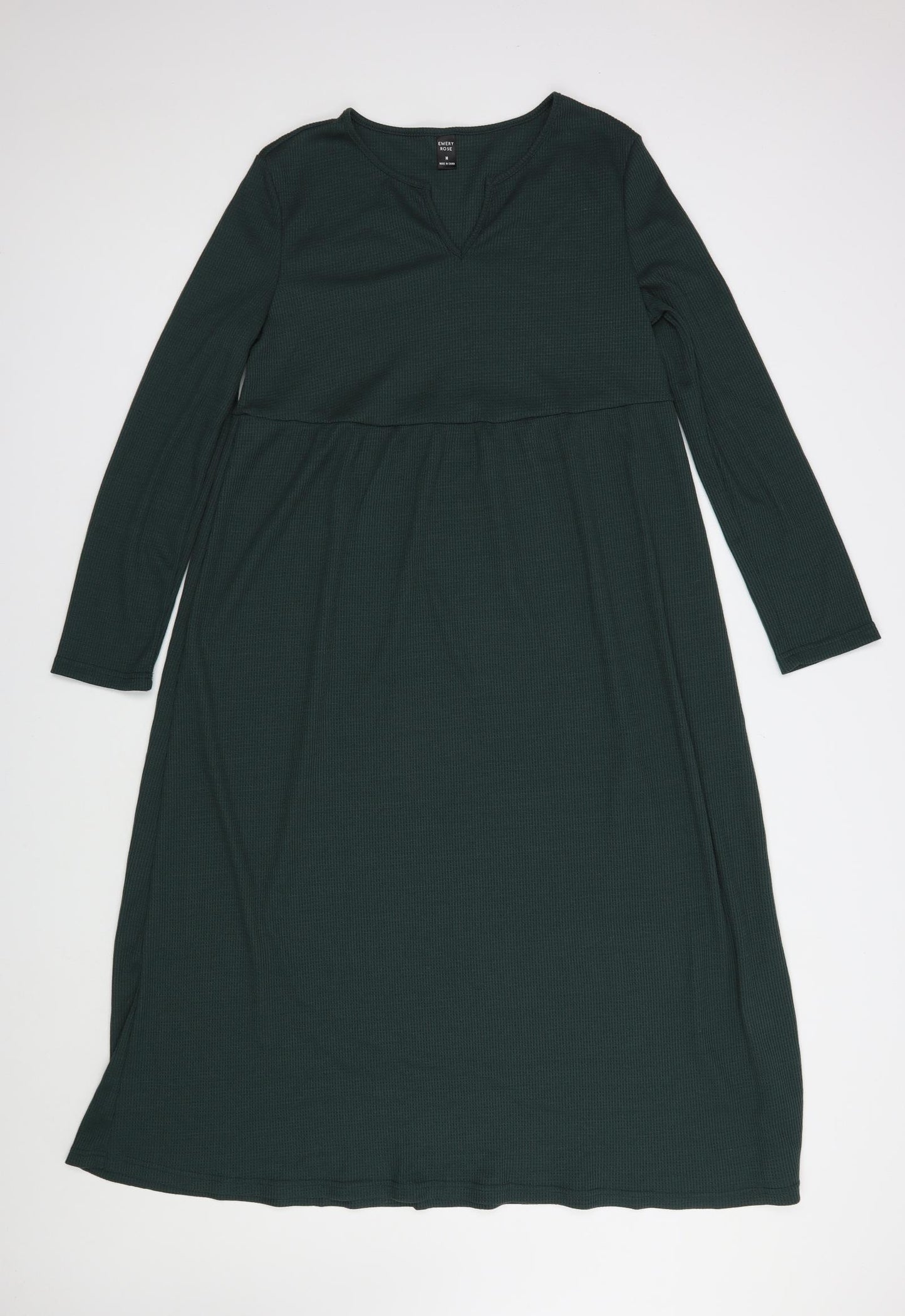 Emery Rose Womens Green  Polyester Maxi  Size M  V-Neck Pullover