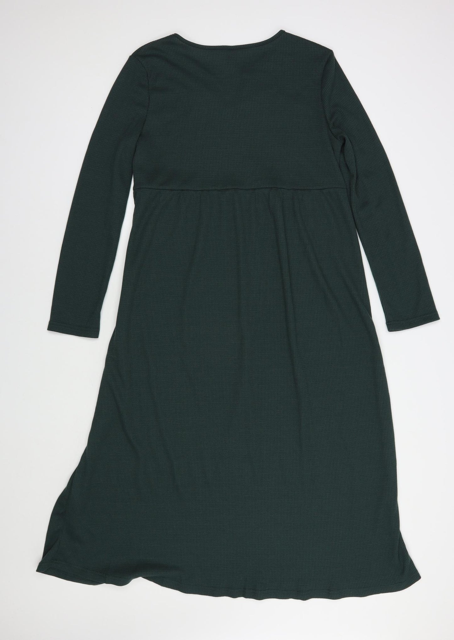 Emery Rose Womens Green  Polyester Maxi  Size M  V-Neck Pullover