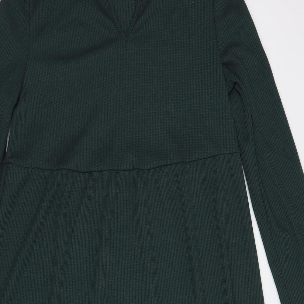 Emery Rose Womens Green  Polyester Maxi  Size M  V-Neck Pullover