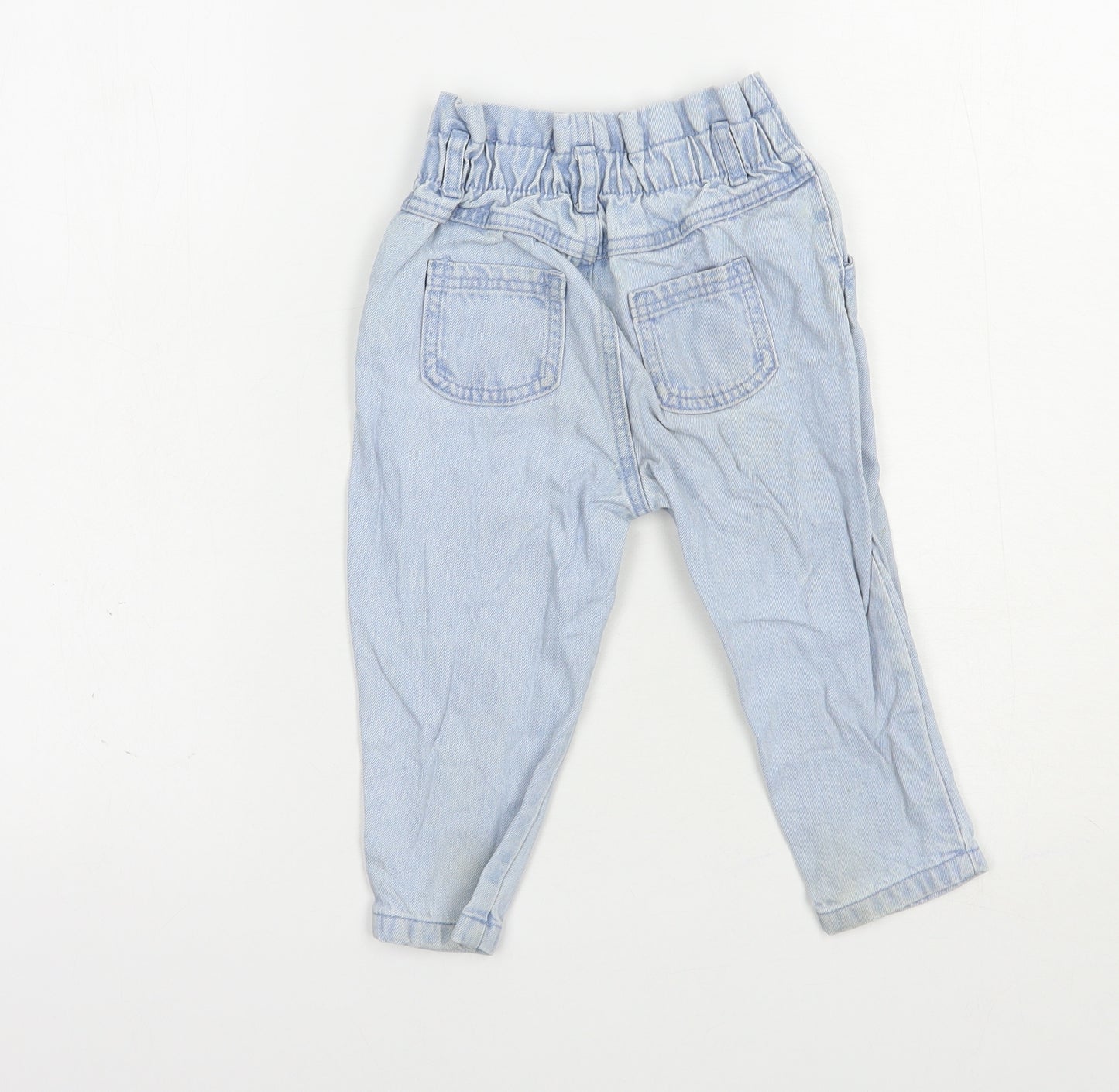 F&F Baby Blue  Cotton Jogger Jeans Size 18-24 Months  Snap