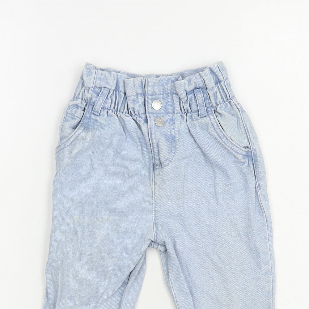 F&F Baby Blue  Cotton Jogger Jeans Size 18-24 Months  Snap
