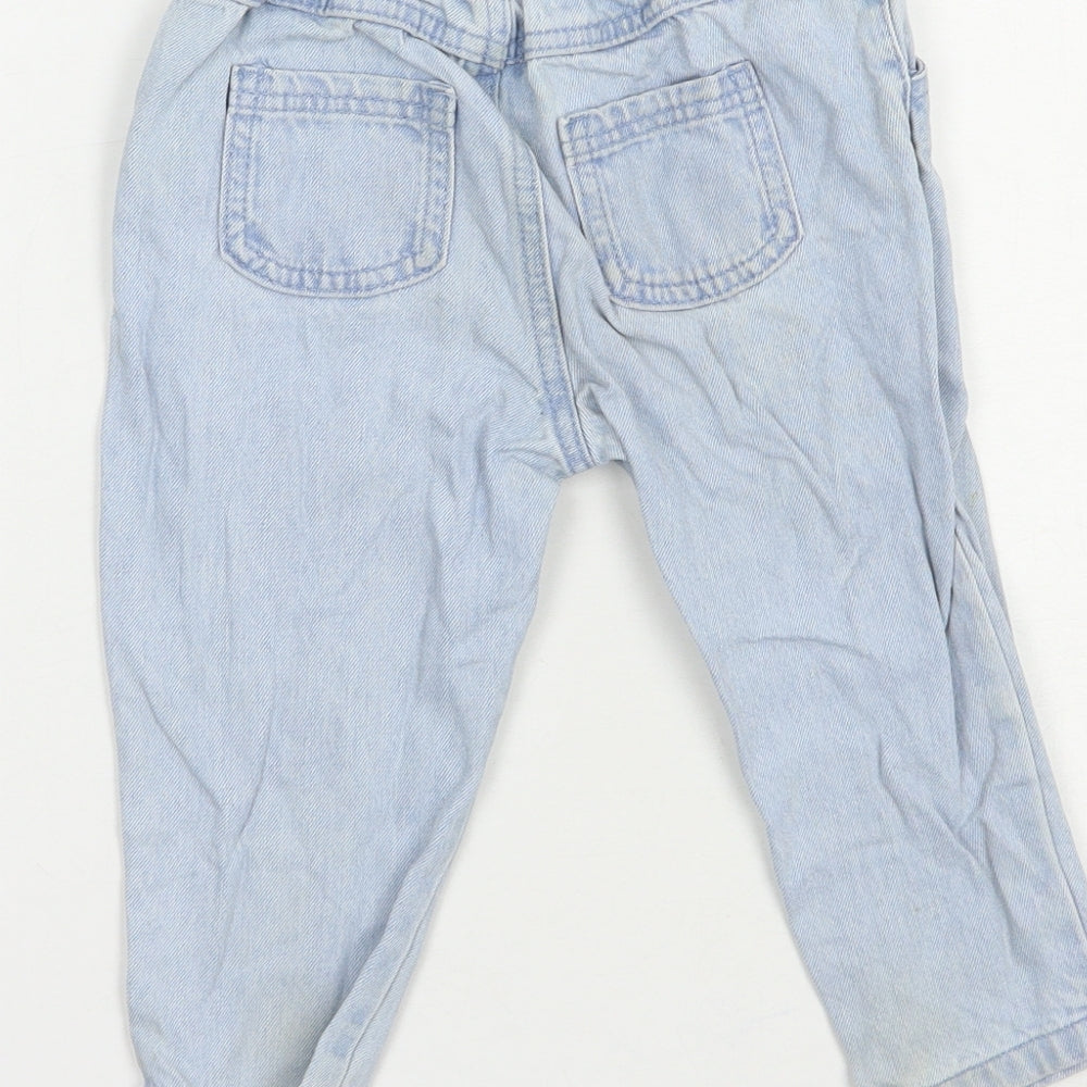 F&F Baby Blue  Cotton Jogger Jeans Size 18-24 Months  Snap