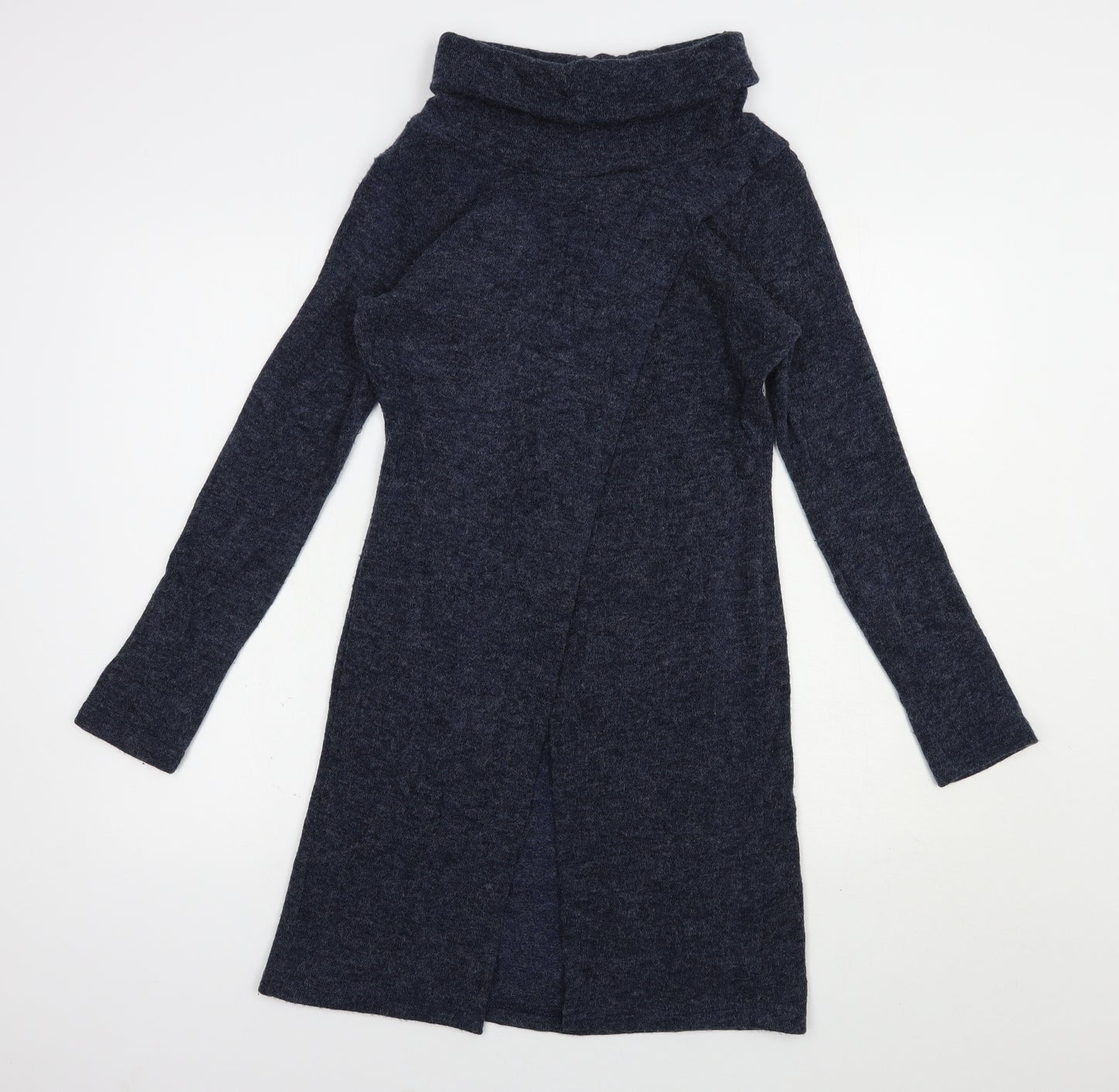 Lily & Me Womens Blue Roll Neck  Acrylic Tunic Jumper Size 8
