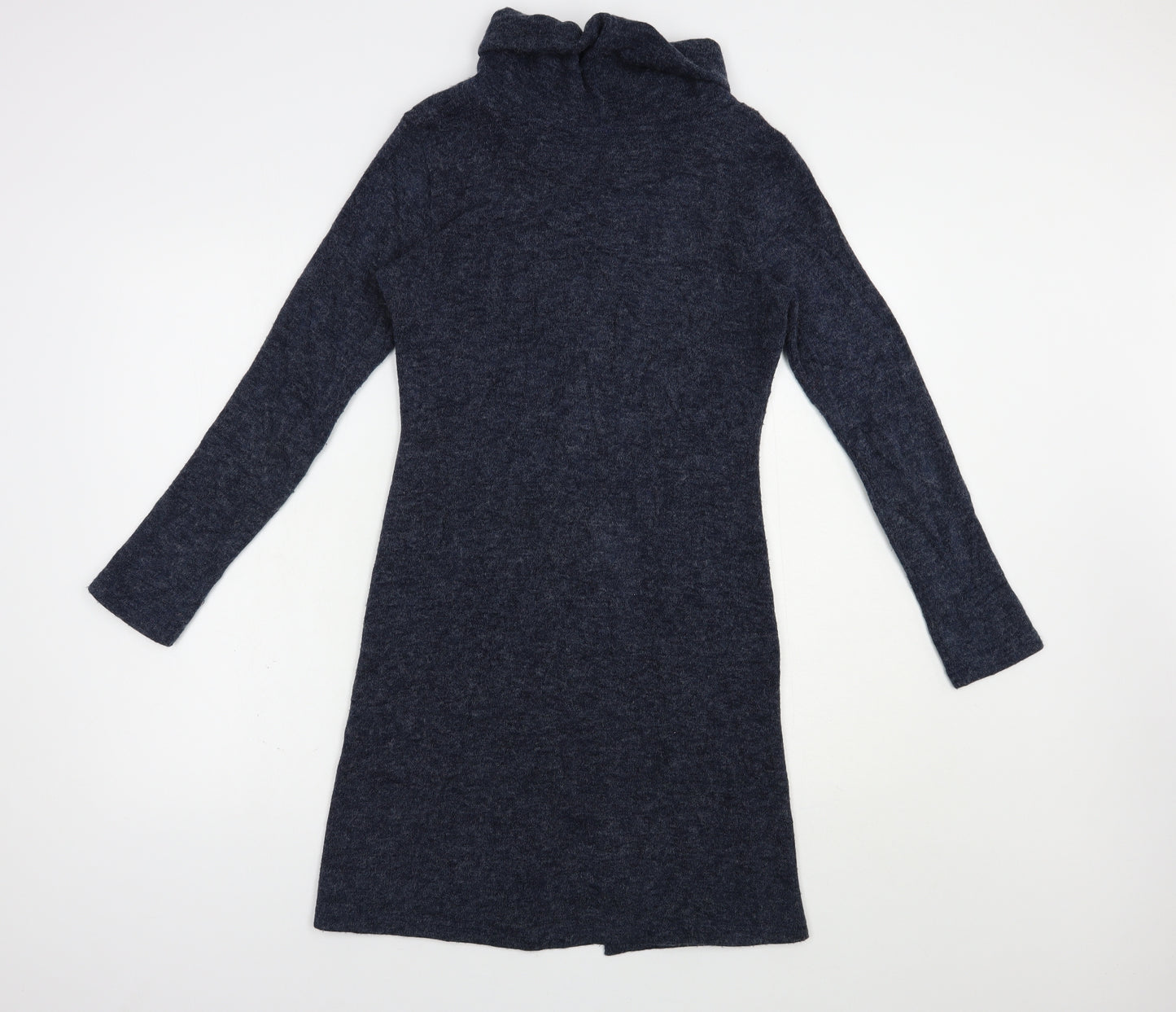 Lily & Me Womens Blue Roll Neck  Acrylic Tunic Jumper Size 8