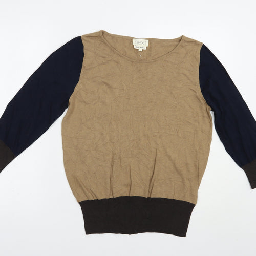 Nrxt Womens Beige Boat Neck  Cotton Pullover Jumper Size 14