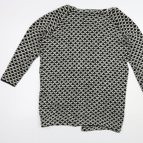 Only Womens Black V-Neck Geometric Acrylic Cardigan Jumper Size M