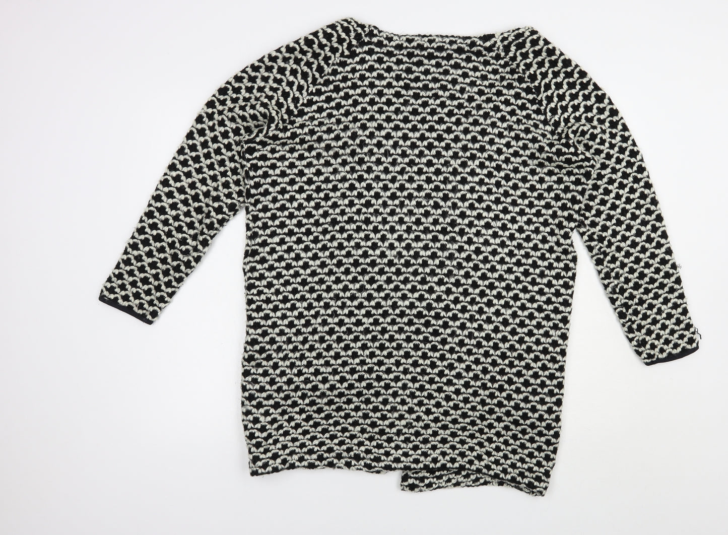 Only Womens Black V-Neck Geometric Acrylic Cardigan Jumper Size M