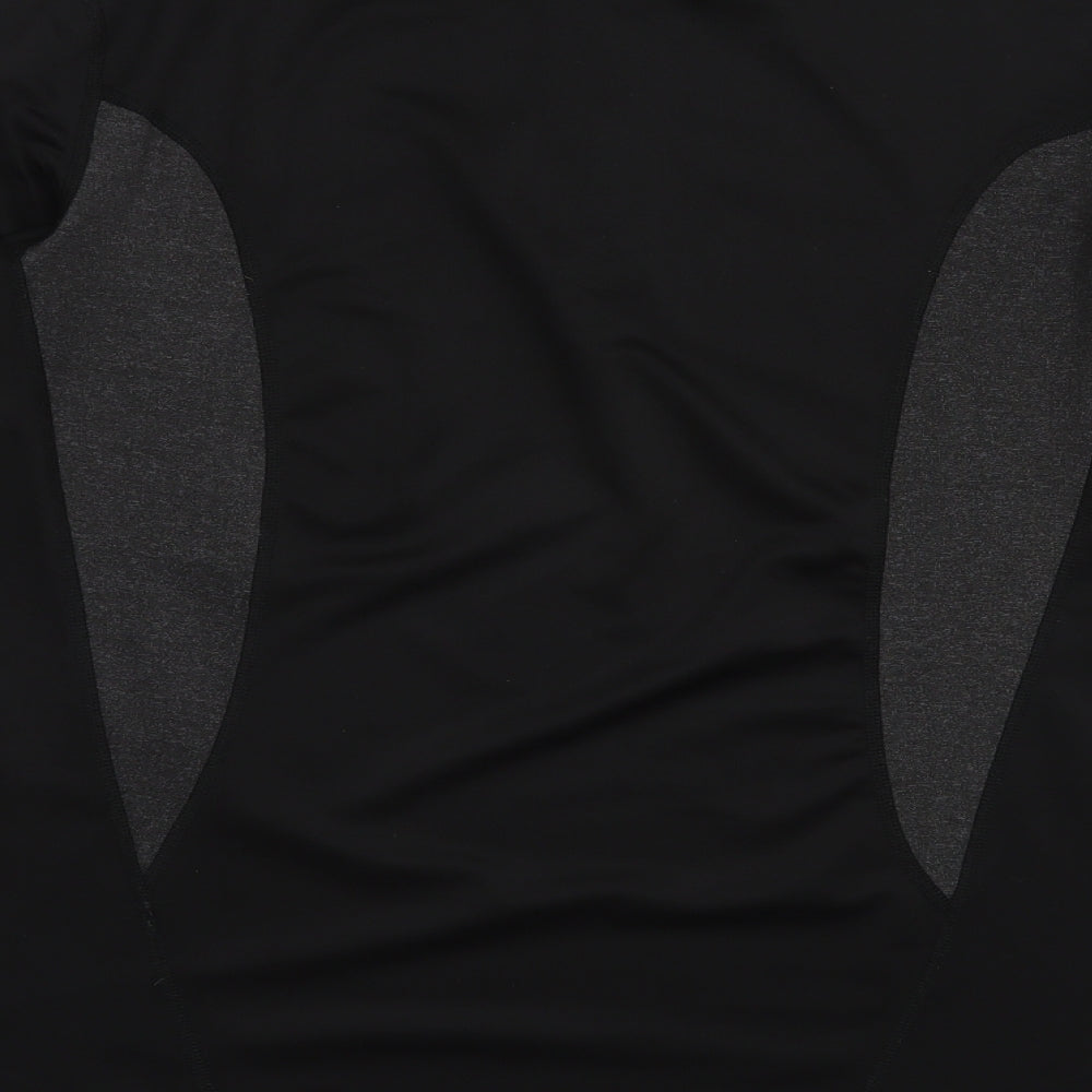 Preworn Womens Black  Polyester Pullover Casual Size L High Neck Zip