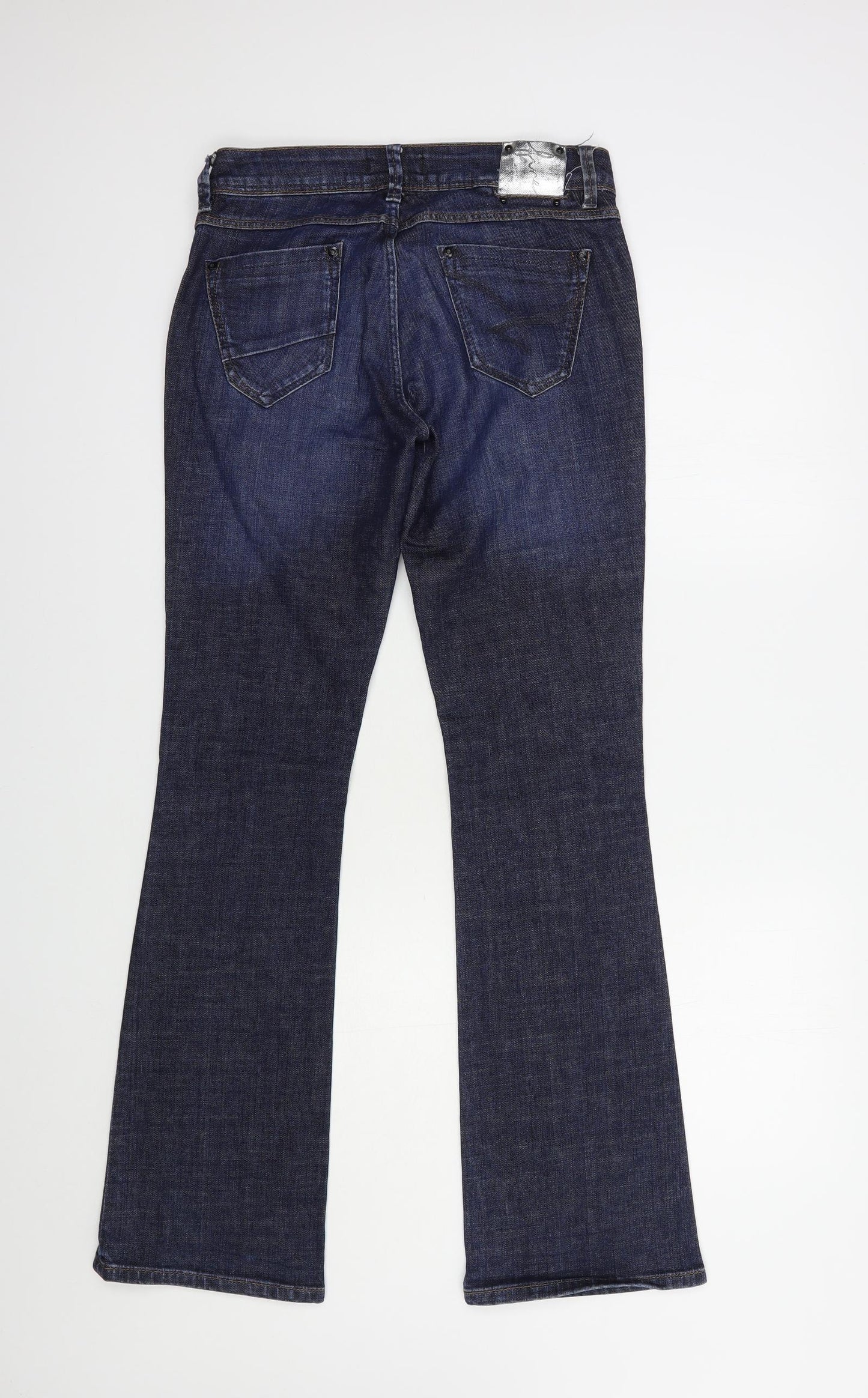 Firetrap Womens Blue  Cotton Bootcut Jeans Size 27 in L32 in Regular Button