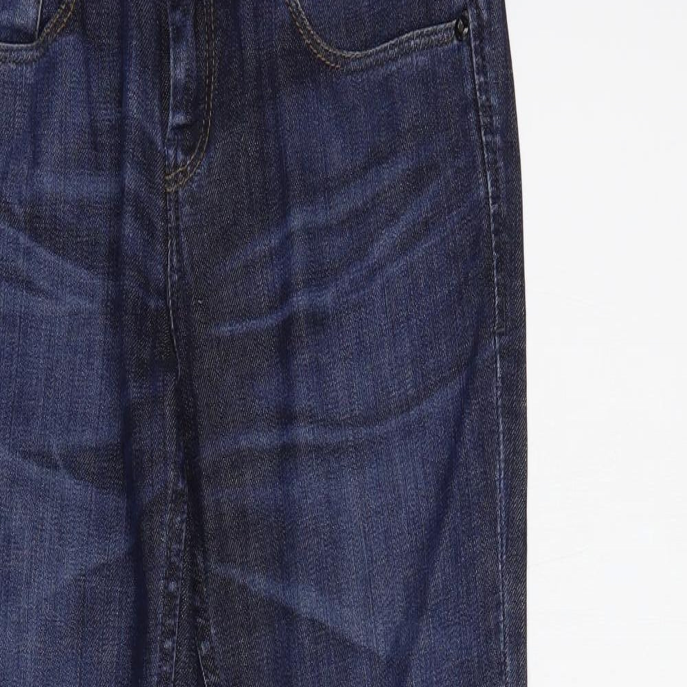 Firetrap Womens Blue  Cotton Bootcut Jeans Size 27 in L32 in Regular Button