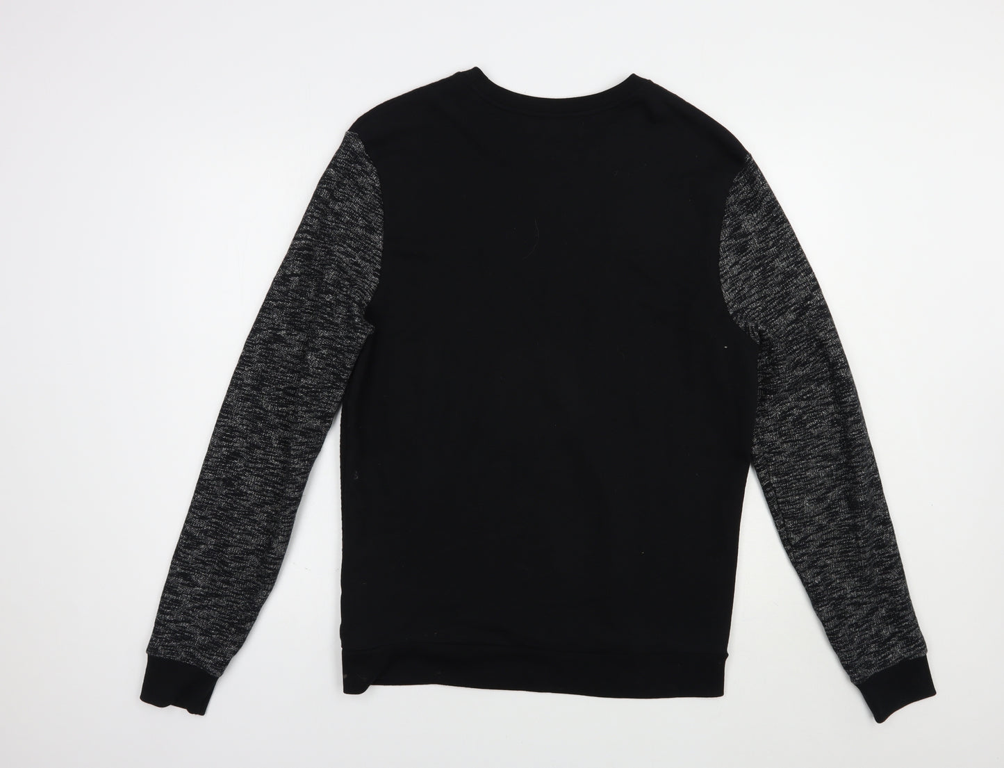 River Island Mens Black  Cotton Pullover Sweatshirt Size M