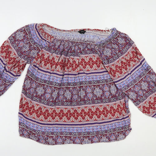 New Look Womens Multicoloured Paisley Viscose Basic Blouse Size 12 Off the Shoulder