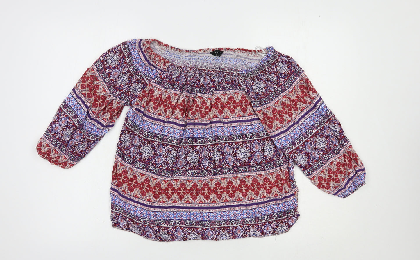 New Look Womens Multicoloured Paisley Viscose Basic Blouse Size 12 Off the Shoulder