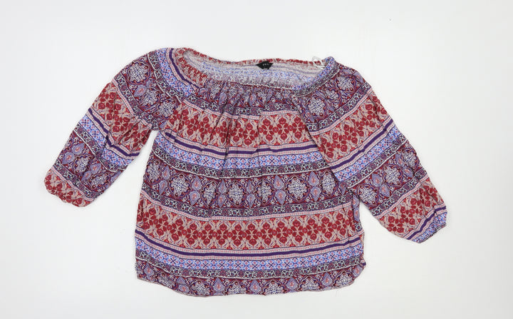 New Look Womens Multicoloured Paisley Viscose Basic Blouse Size 12 Off the Shoulder