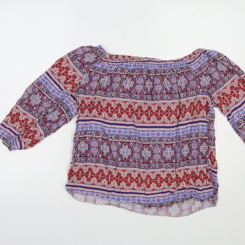 New Look Womens Multicoloured Paisley Viscose Basic Blouse Size 12 Off the Shoulder