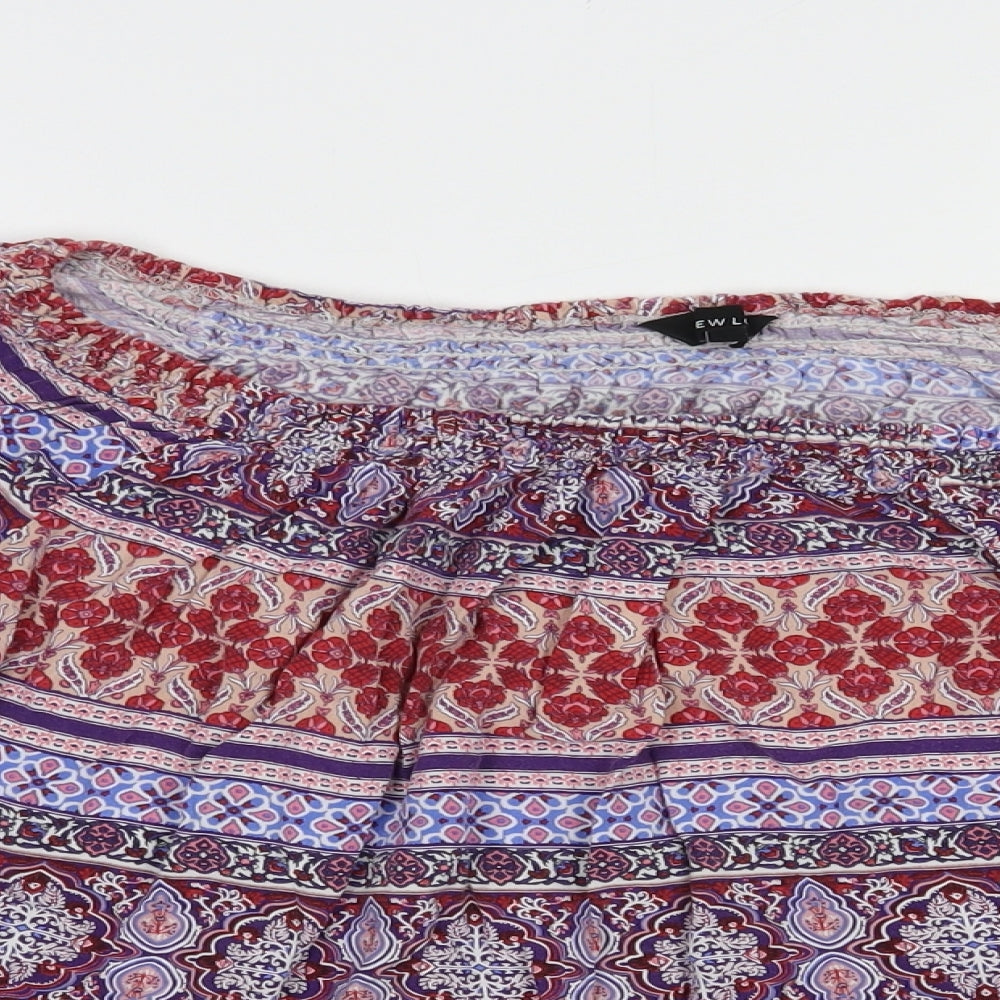 New Look Womens Multicoloured Paisley Viscose Basic Blouse Size 12 Off the Shoulder