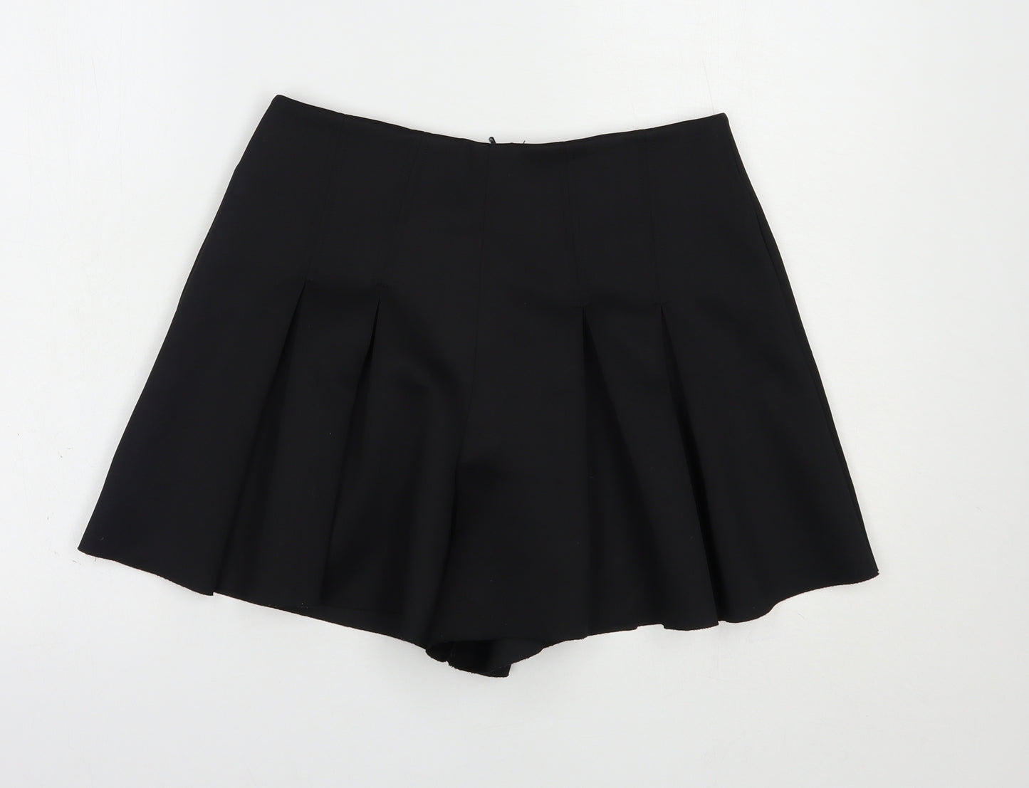 ASOS Womens Black  Polyester Mini Skort Size 10   Zip