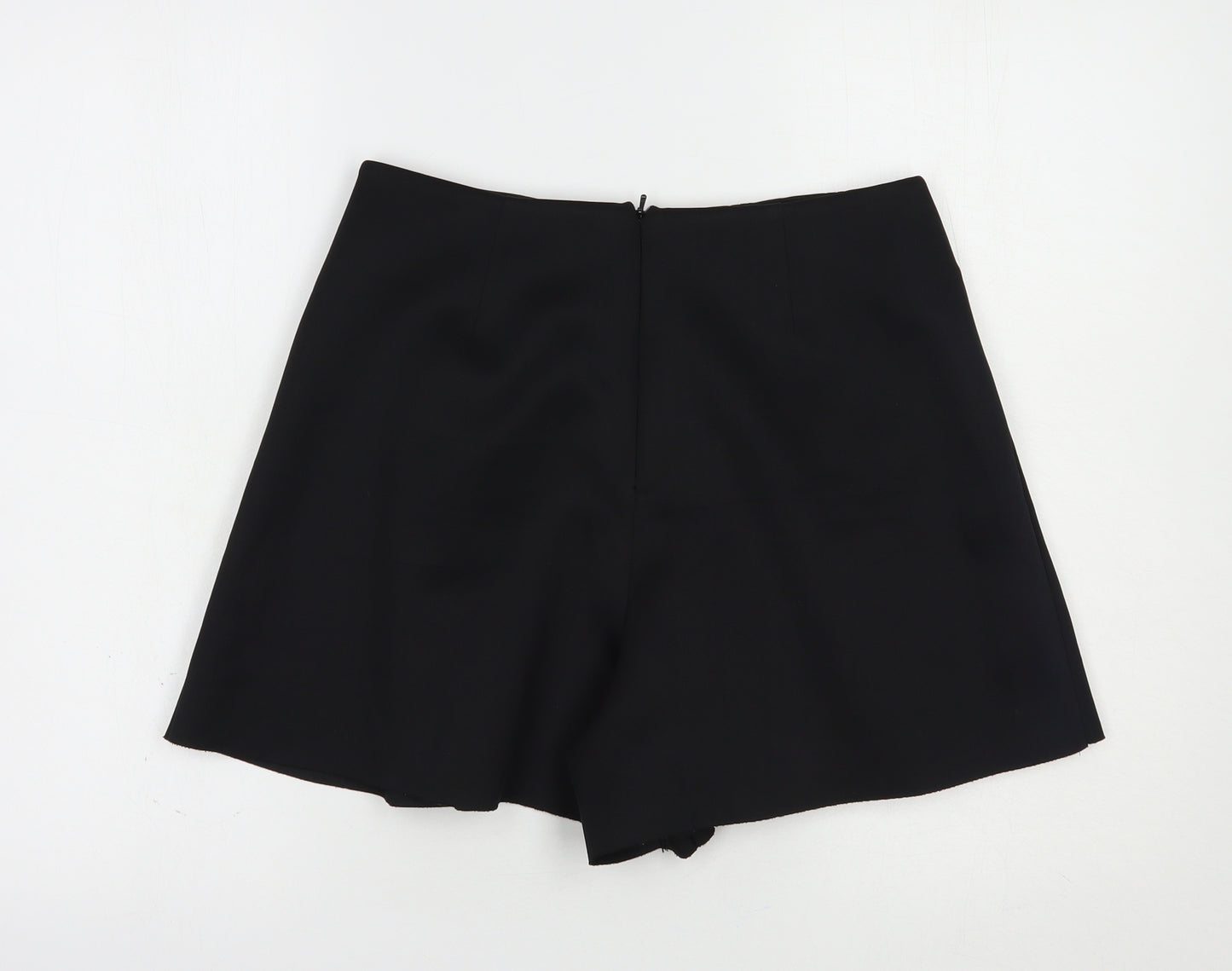 ASOS Womens Black  Polyester Mini Skort Size 10   Zip