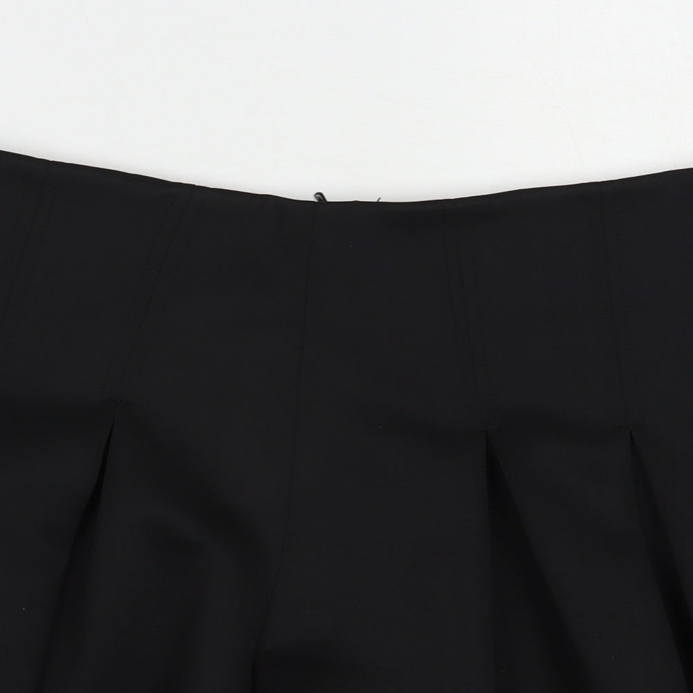 ASOS Womens Black  Polyester Mini Skort Size 10   Zip