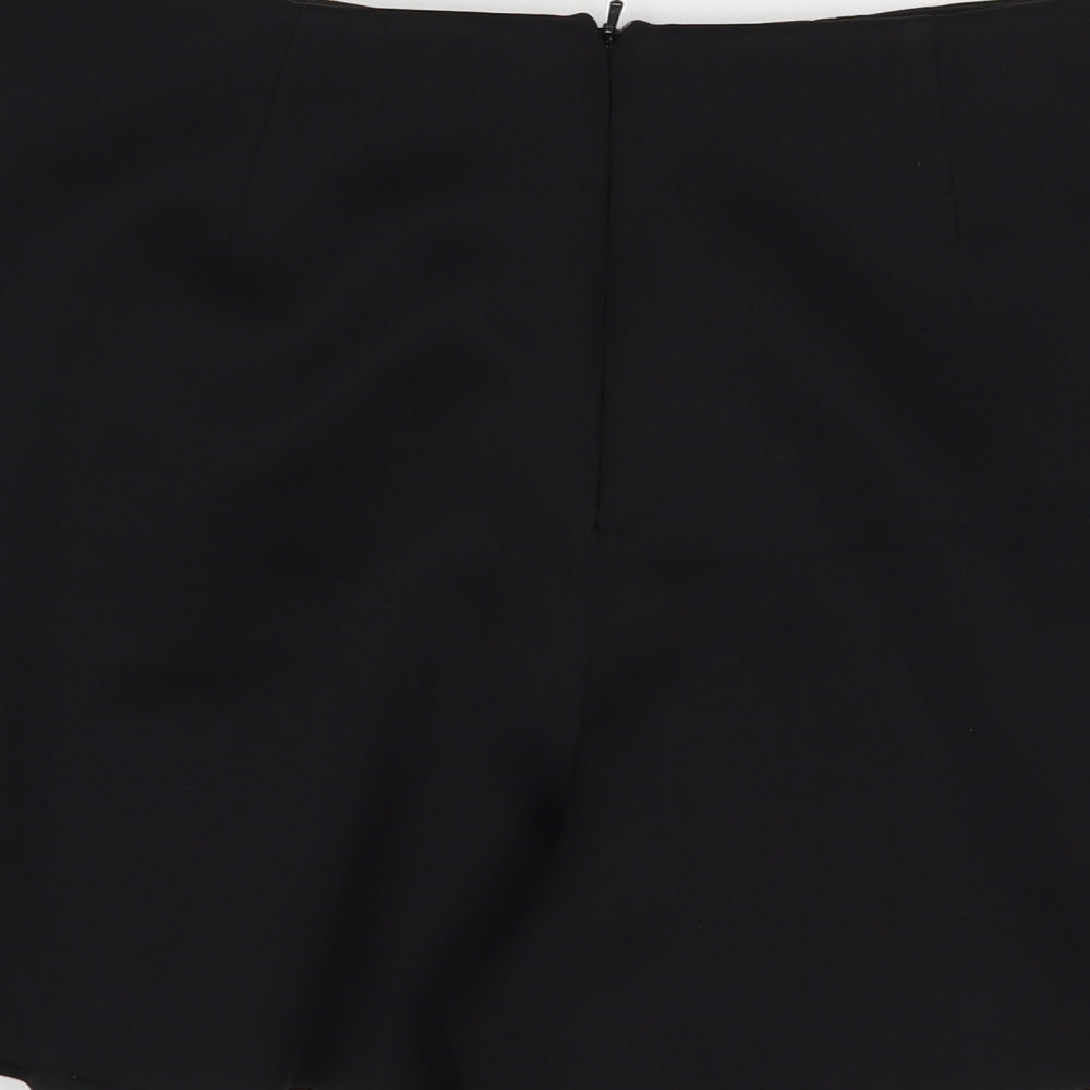 ASOS Womens Black  Polyester Mini Skort Size 10   Zip