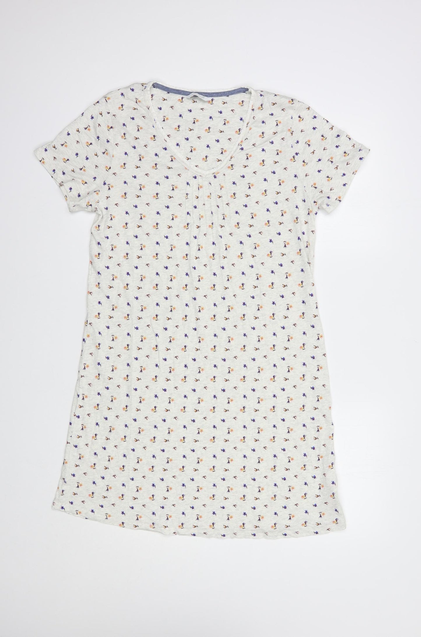Marks and Spencer Womens Grey Floral Modal Chemise Dress Size 12