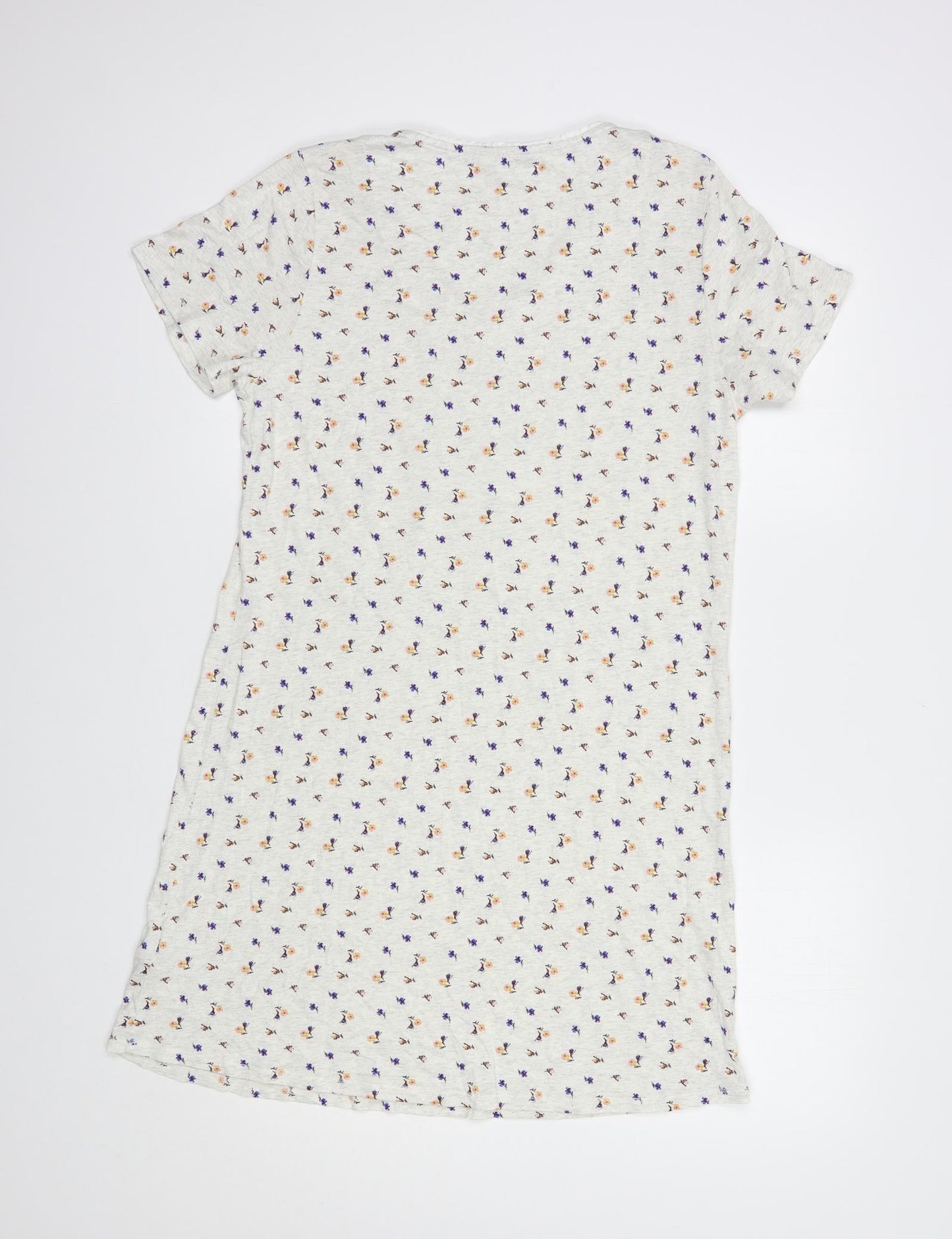 Marks and Spencer Womens Grey Floral Modal Chemise Dress Size 12