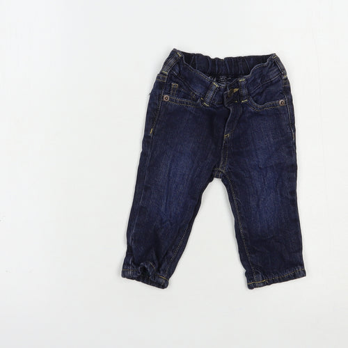 Gap Baby Blue  Cotton Jogger Jeans Size 3-6 Months  Button