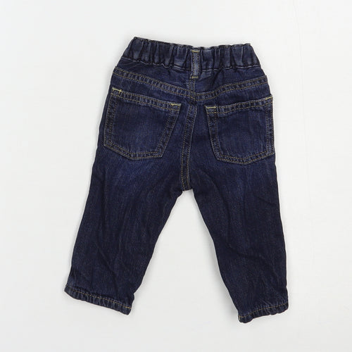 Gap Baby Blue  Cotton Jogger Jeans Size 3-6 Months  Button