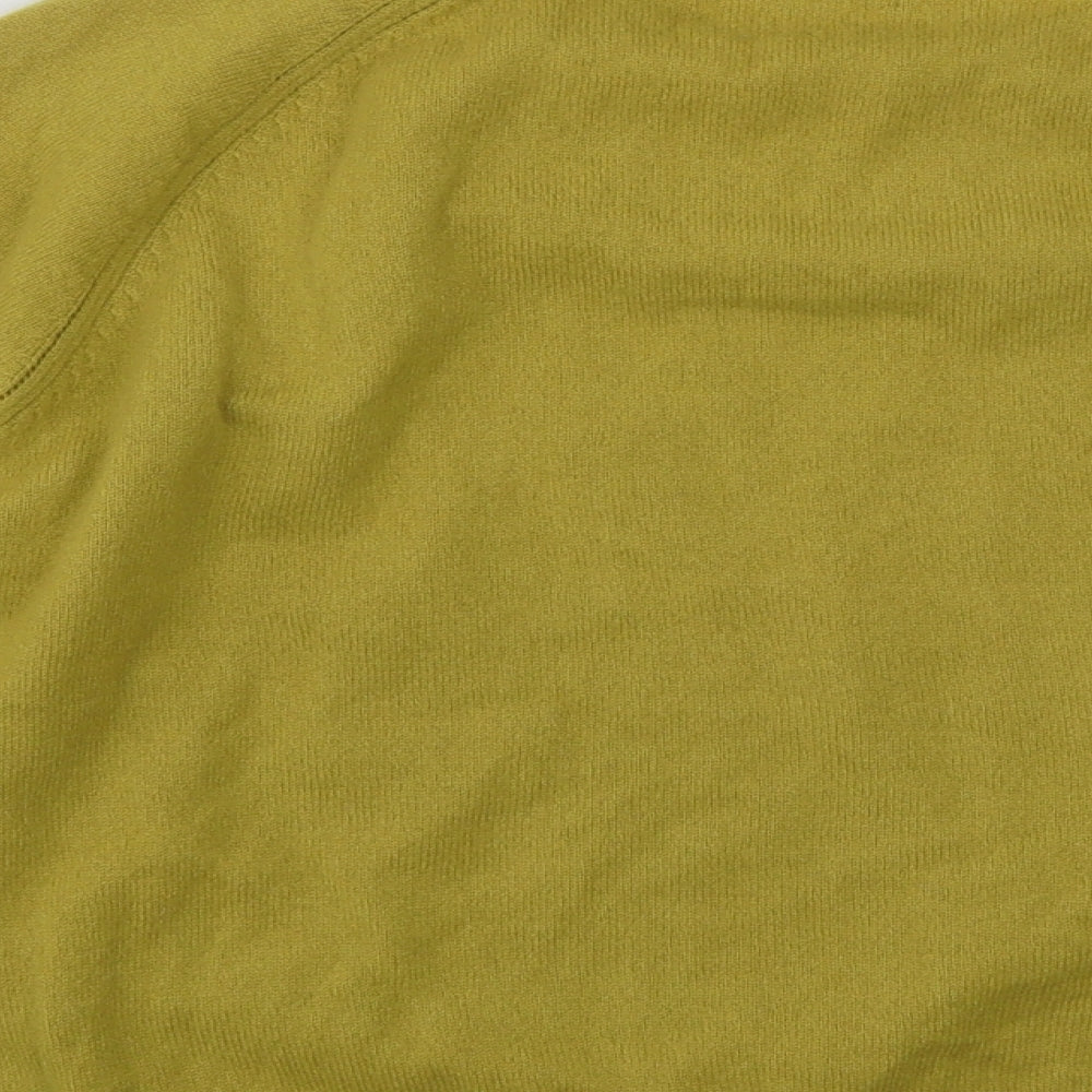 Marks and Spencer Womens Yellow Round Neck  Cashmere Pullover Jumper Size 14