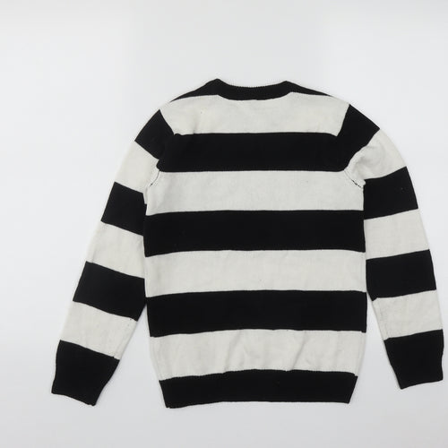 AriZona Boys Multicoloured Round Neck Striped Acrylic Pullover Jumper Size 10-11 Years