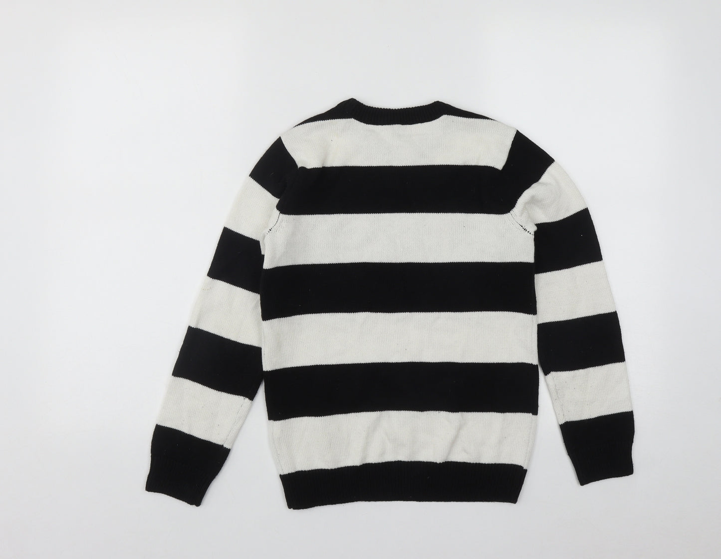 AriZona Boys Multicoloured Round Neck Striped Acrylic Pullover Jumper Size 10-11 Years