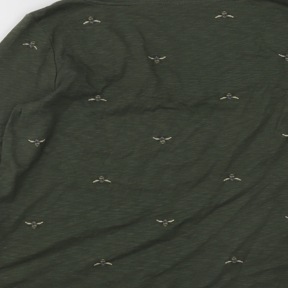 Joules Womens Green  Cotton Basic Blouse Size 8 Round Neck - Bumble Bee