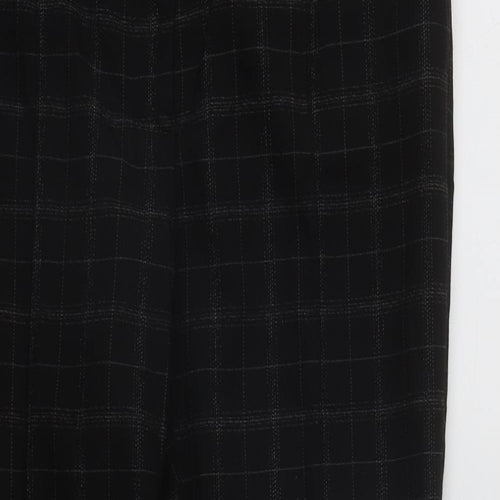MNG Womens Black Plaid Polyester Trousers  Size 14 L27 in Regular Zip