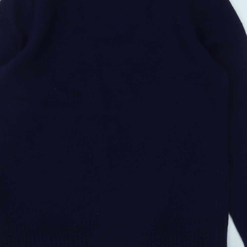 Superdry Womens Blue V-Neck  Wool Cardigan Jumper Size L