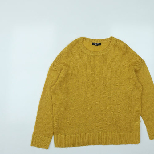 New Look Womens Yellow Round Neck  Acrylic Pullover Jumper Size S