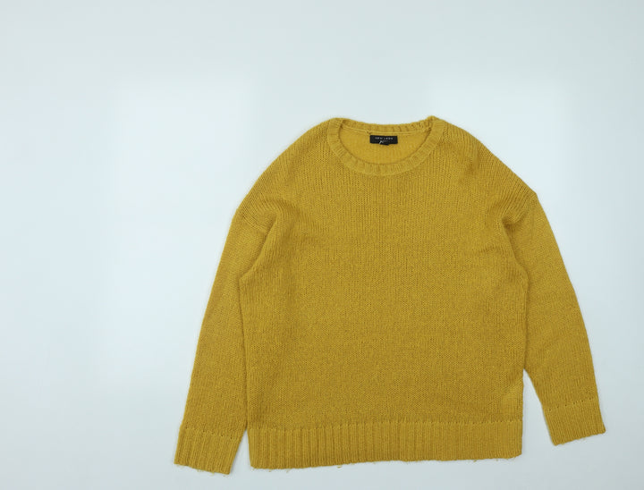 New Look Womens Yellow Round Neck Acrylic Pullover Jumper Size S