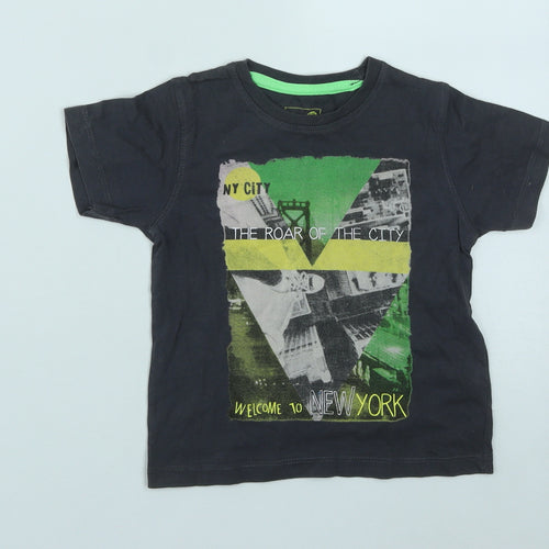 Losan Boys Grey  Cotton Basic T-Shirt Size 2 Years Round Neck