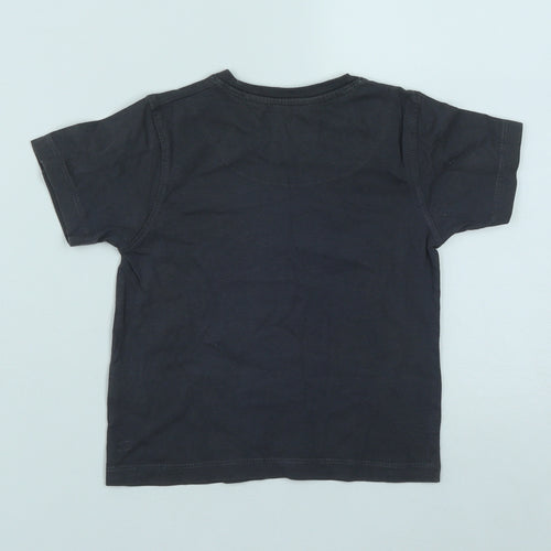 Losan Boys Grey  Cotton Basic T-Shirt Size 2 Years Round Neck