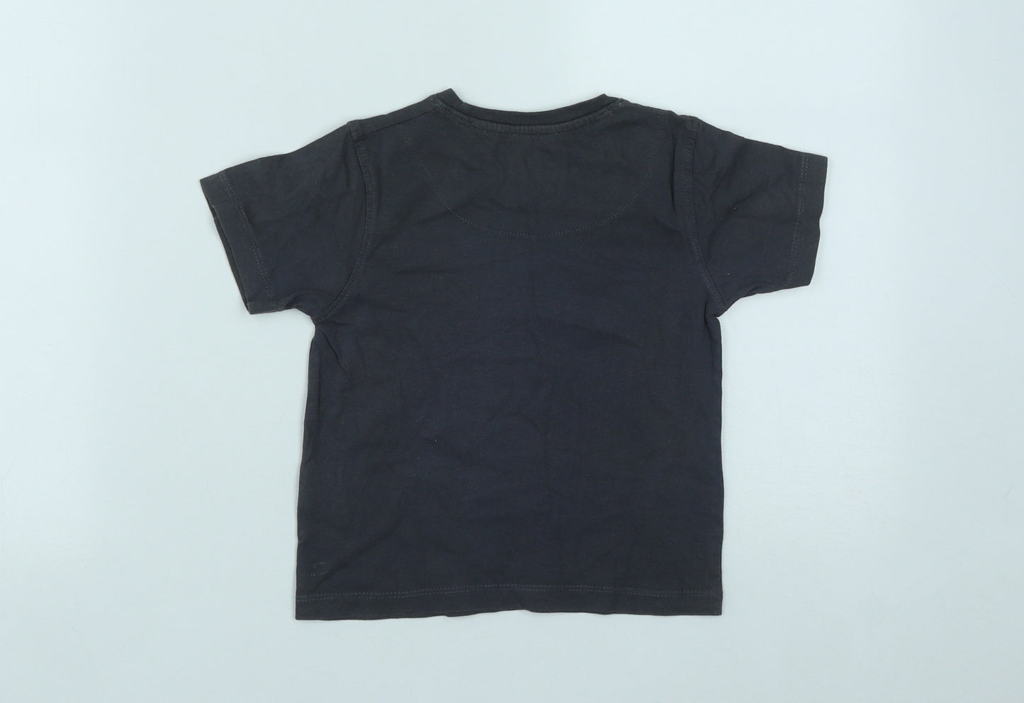 Losan Boys Grey  Cotton Basic T-Shirt Size 2 Years Round Neck