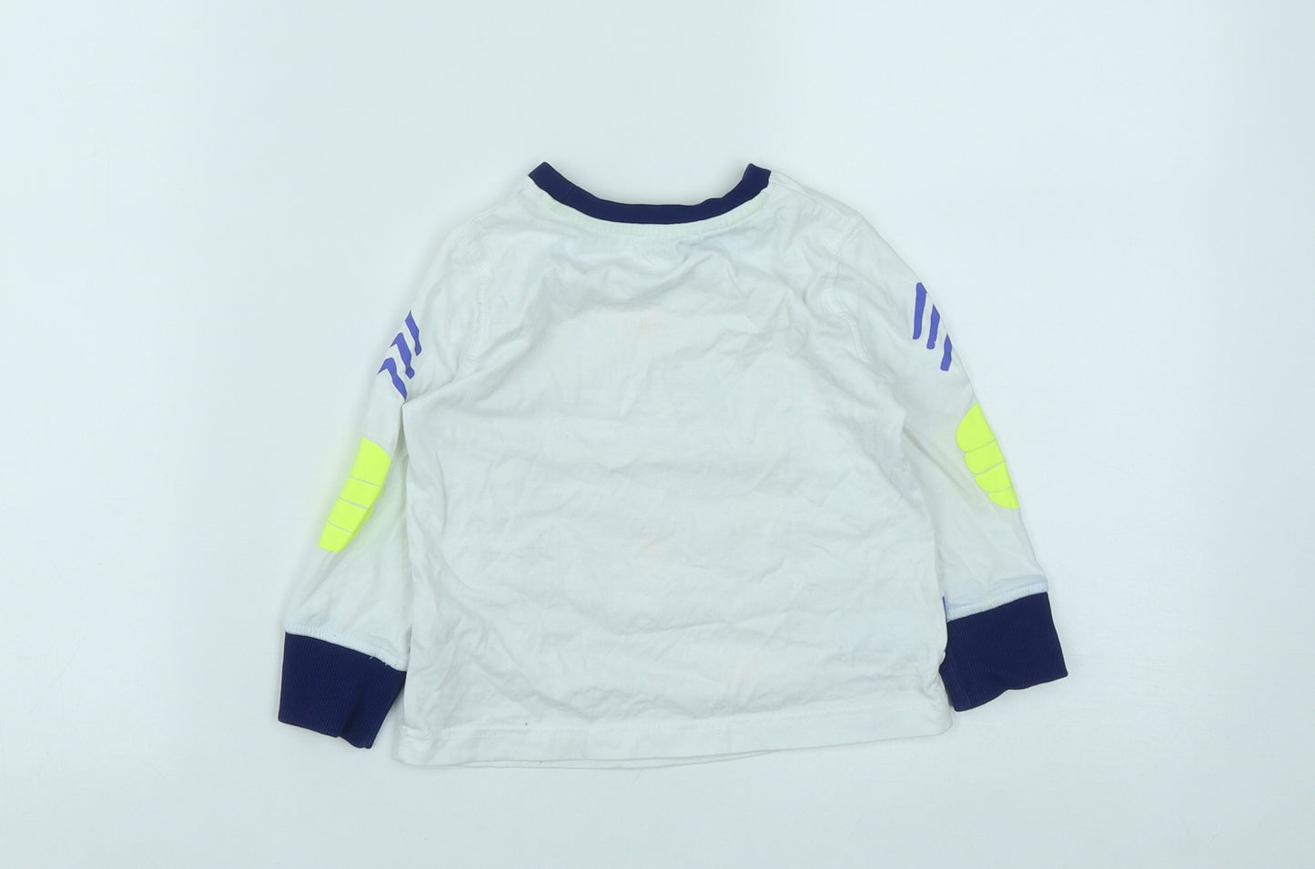 F&F Boys White  Cotton Basic Casual Size 2-3 Years Round Neck  - Space Trooper