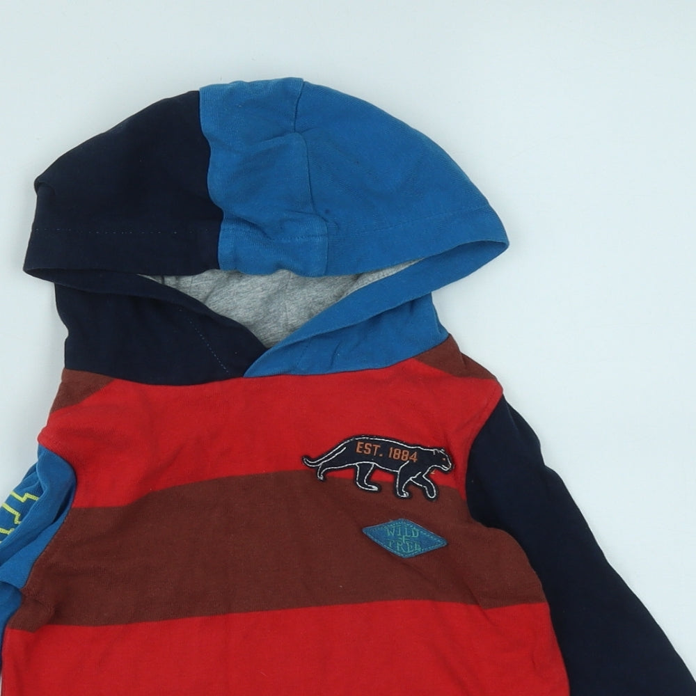Marks and Spencer Boys Multicoloured  Cotton Pullover Hoodie Size 2-3 Years