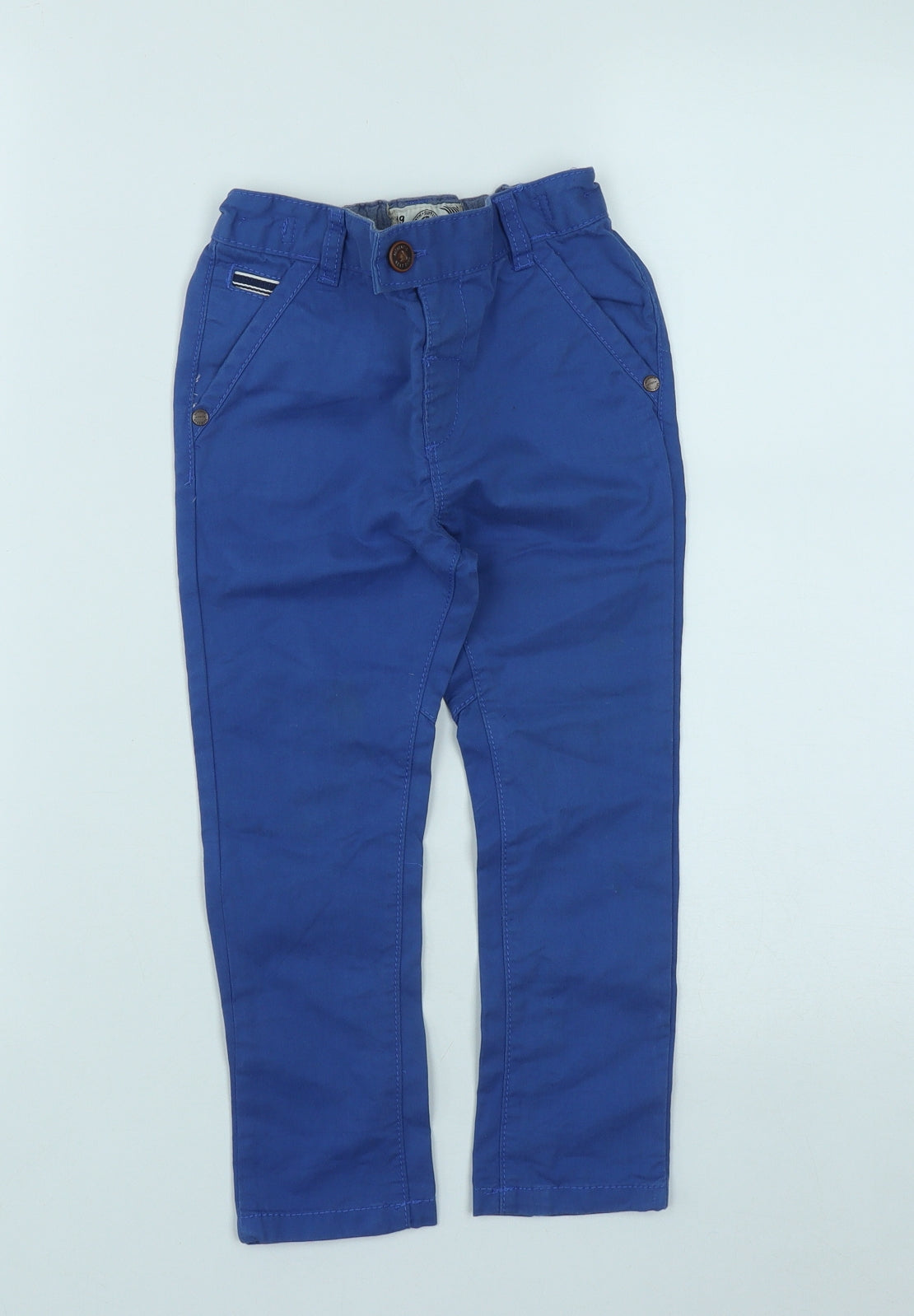 NEXT Boys Blue  Cotton Dress Pants Trousers Size 2-3 Years  Regular Button