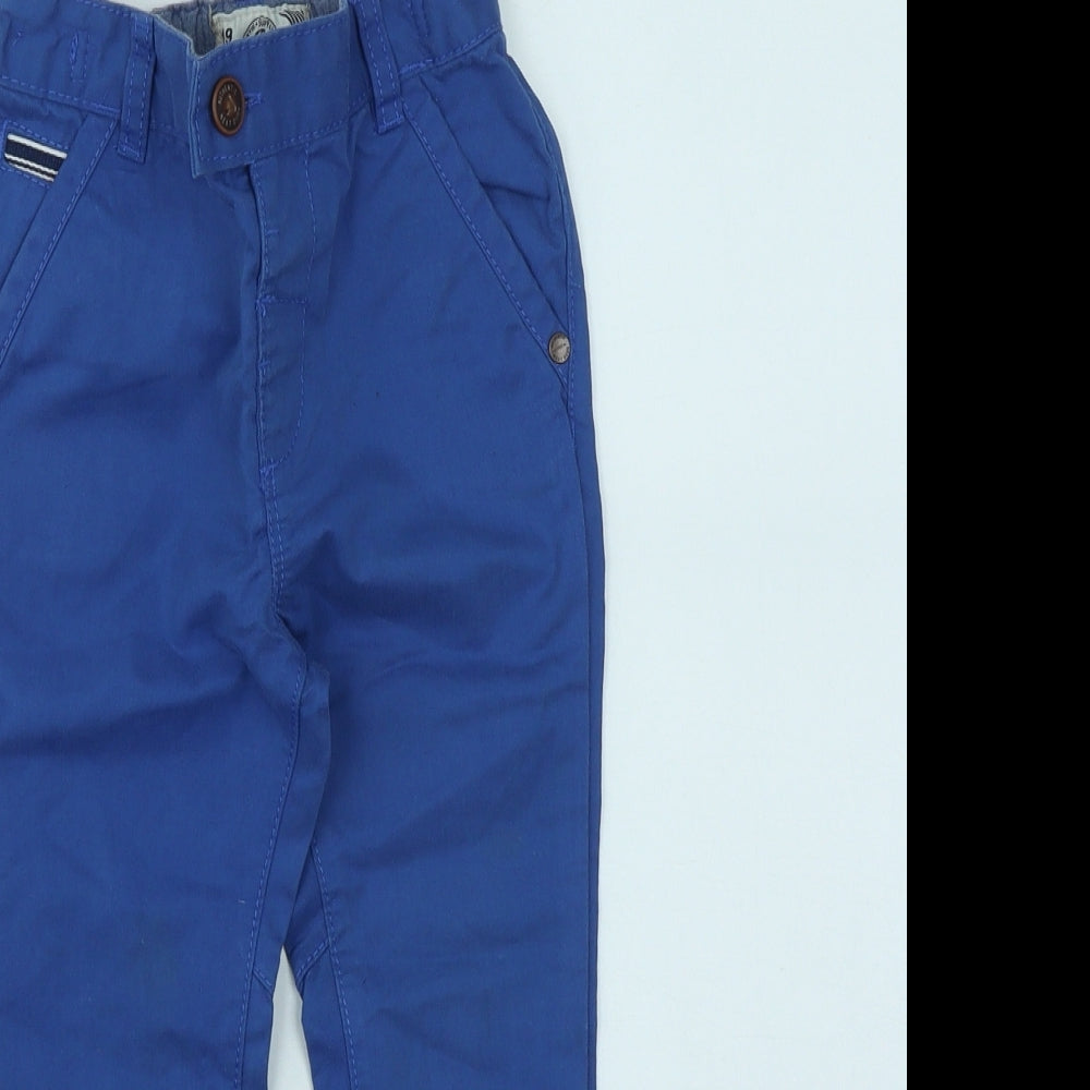 NEXT Boys Blue  Cotton Dress Pants Trousers Size 2-3 Years  Regular Button