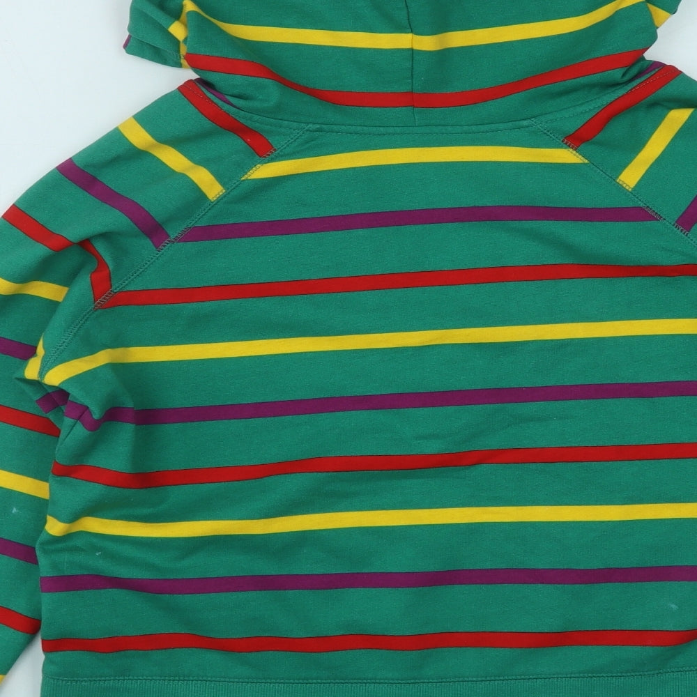 Denim & Co. Womens Multicoloured Striped Cotton Pullover Hoodie Size 18  Drawstring
