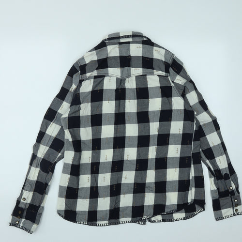 Twenty Three Womens Multicoloured Plaid Cotton Basic Button-Up Size XL Collared
