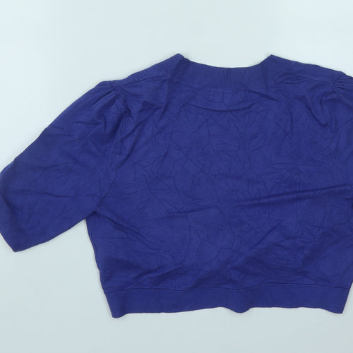 Marks and Spencer Womens Blue V-Neck  Viscose Shrug Jumper Size 14